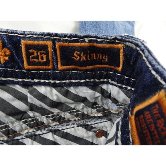 Rock Revival Freesia Skinny Women Distressed Jean Size 26 - Picture 7 of 11
